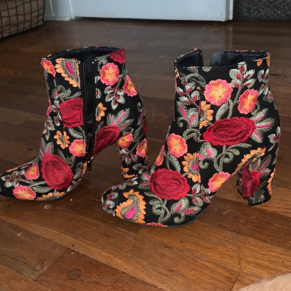 Embroidered booties
